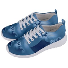 Steel Blue Flowers Men s Lightweight Sports Shoes by SpinnyChairDesigns