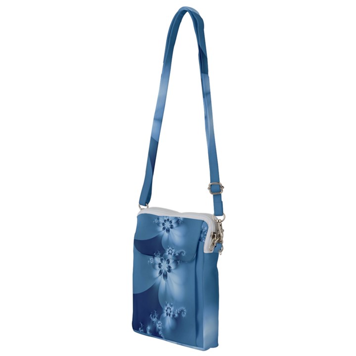 Steel Blue Flowers Multi Function Travel Bag