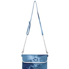 Steel Blue Flowers Mini Crossbody Handbag by SpinnyChairDesigns