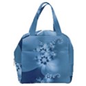 Steel Blue Flowers Boxy Hand Bag View1