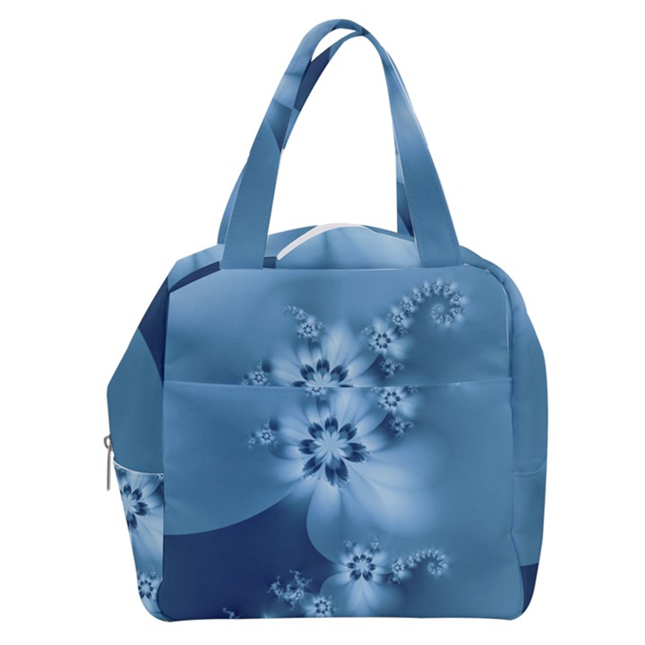 Steel Blue Flowers Boxy Hand Bag