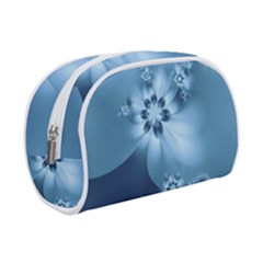 Steel Blue Flowers Makeup Case (small) by SpinnyChairDesigns