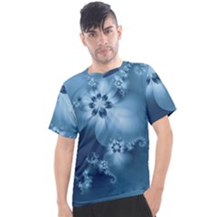 Steel Blue Flowers Men s Sport Top by SpinnyChairDesigns