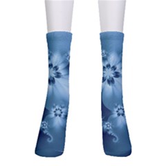 Steel Blue Flowers Men s Crew Socks by SpinnyChairDesigns