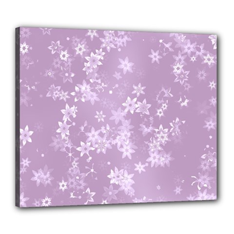 Lavender And White Flowers Canvas 24  X 20  (stretched) by SpinnyChairDesigns