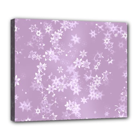 Lavender And White Flowers Deluxe Canvas 24  X 20  (stretched) by SpinnyChairDesigns