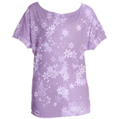 Lavender And White Flowers Women s Oversized Tee by SpinnyChairDesigns