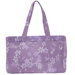 Lavender And White Flowers Canvas Work Bag by SpinnyChairDesigns