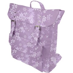 Lavender And White Flowers Buckle Up Backpack by SpinnyChairDesigns