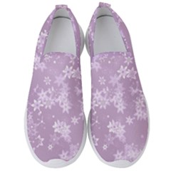 Lavender And White Flowers Men s Slip On Sneakers by SpinnyChairDesigns