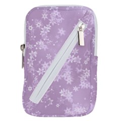 Lavender And White Flowers Belt Pouch Bag (large) by SpinnyChairDesigns