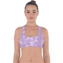 Lavender and White Flowers Cross Back Hipster Bikini Top  View1