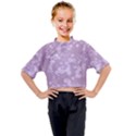 Lavender and White Flowers Kids Mock Neck Tee View1