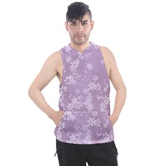 Lavender And White Flowers Men s Sleeveless Hoodie by SpinnyChairDesigns