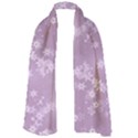 Lavender and White Flowers Long Sheer Chiffon Scarf  View1