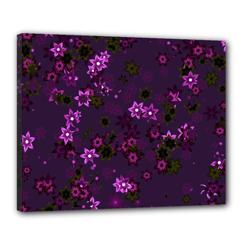 Purple Flowers Canvas 20  x 16  (Stretched)