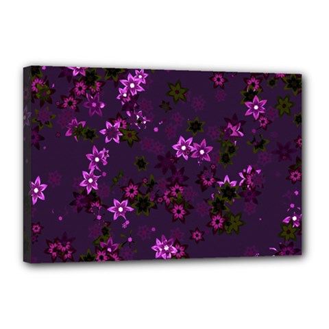 Purple Flowers Canvas 18  x 12  (Stretched)