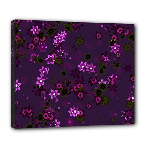 Purple Flowers Deluxe Canvas 24  x 20  (Stretched)