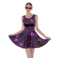 Purple Flowers Skater Dress