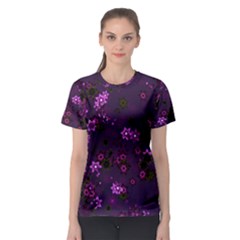 Purple Flowers Women s Sport Mesh Tee