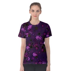 Purple Flowers Women s Cotton Tee