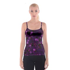 Purple Flowers Spaghetti Strap Top