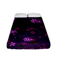 Purple Flowers Fitted Sheet (Full/ Double Size)