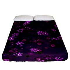 Purple Flowers Fitted Sheet (California King Size)