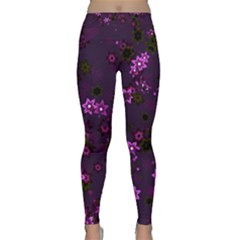 Purple Flowers Classic Yoga Leggings