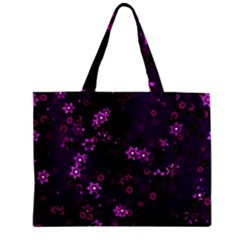 Purple Flowers Zipper Mini Tote Bag by SpinnyChairDesigns