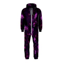 Purple Flowers Hooded Jumpsuit (Kids)