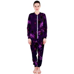 Purple Flowers OnePiece Jumpsuit (Ladies) 