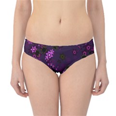 Purple Flowers Hipster Bikini Bottoms