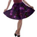 Purple Flowers A-line Skater Skirt View1