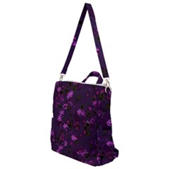 Purple Flowers Crossbody Backpack by SpinnyChairDesigns