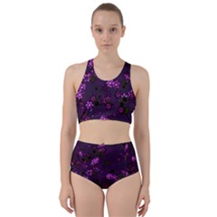 Purple Flowers Racer Back Bikini Set