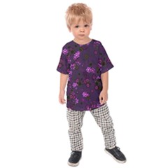 Purple Flowers Kids  Raglan Tee