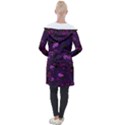 Purple Flowers Longline Hooded Cardigan View2