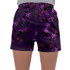 Purple Flowers Sleepwear Shorts