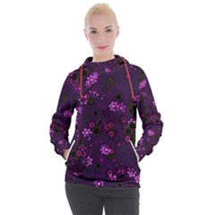 Purple Flowers Women s Hooded Pullover