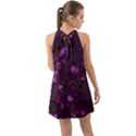 Purple Flowers Halter Tie Back Chiffon Dress View2