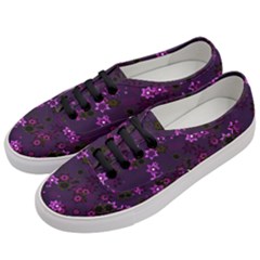 Purple Flowers Women s Classic Low Top Sneakers