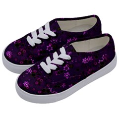 Purple Flowers Kids  Classic Low Top Sneakers