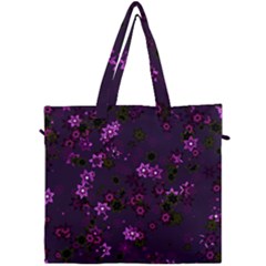 Purple Flowers Canvas Travel Bag