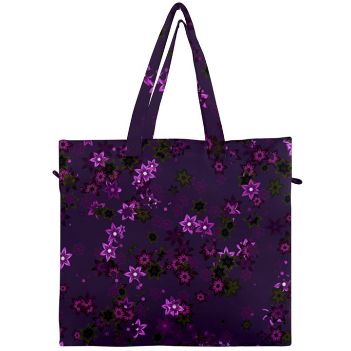 Purple Flowers Canvas Travel Bag