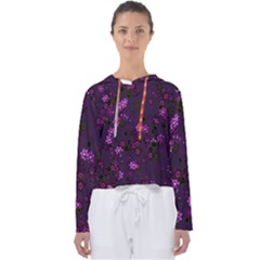 Purple Flowers Women s Slouchy Sweat