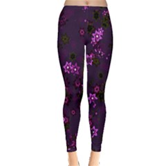 Purple Flowers Inside Out Leggings