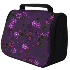 Purple Flowers Full Print Travel Pouch (Big)