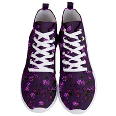 Purple Flowers Men s Lightweight High Top Sneakers by SpinnyChairDesigns