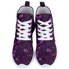 Purple Flowers Women s Lightweight High Top Sneakers by SpinnyChairDesigns